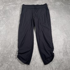 Lululemon Dance Studio Crop Womens 8 Black Mid-Rise Lightweight Cinch Hem