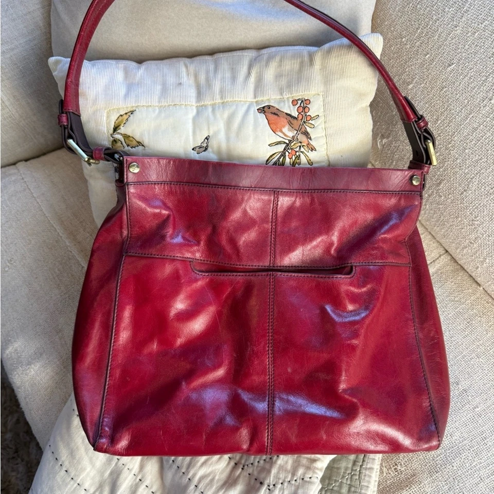 HOBO Rich Red Leather Shoulder Bag - Image 3 of 4