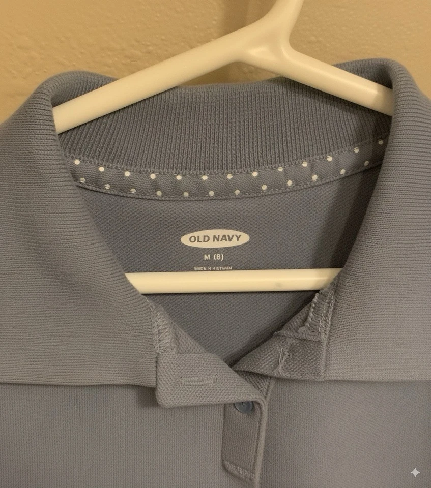 Pack Of 4 Old Navy Girls' Gray Short Sleeve Polo School Uniform Shirt M (8) - Image 4 of 4