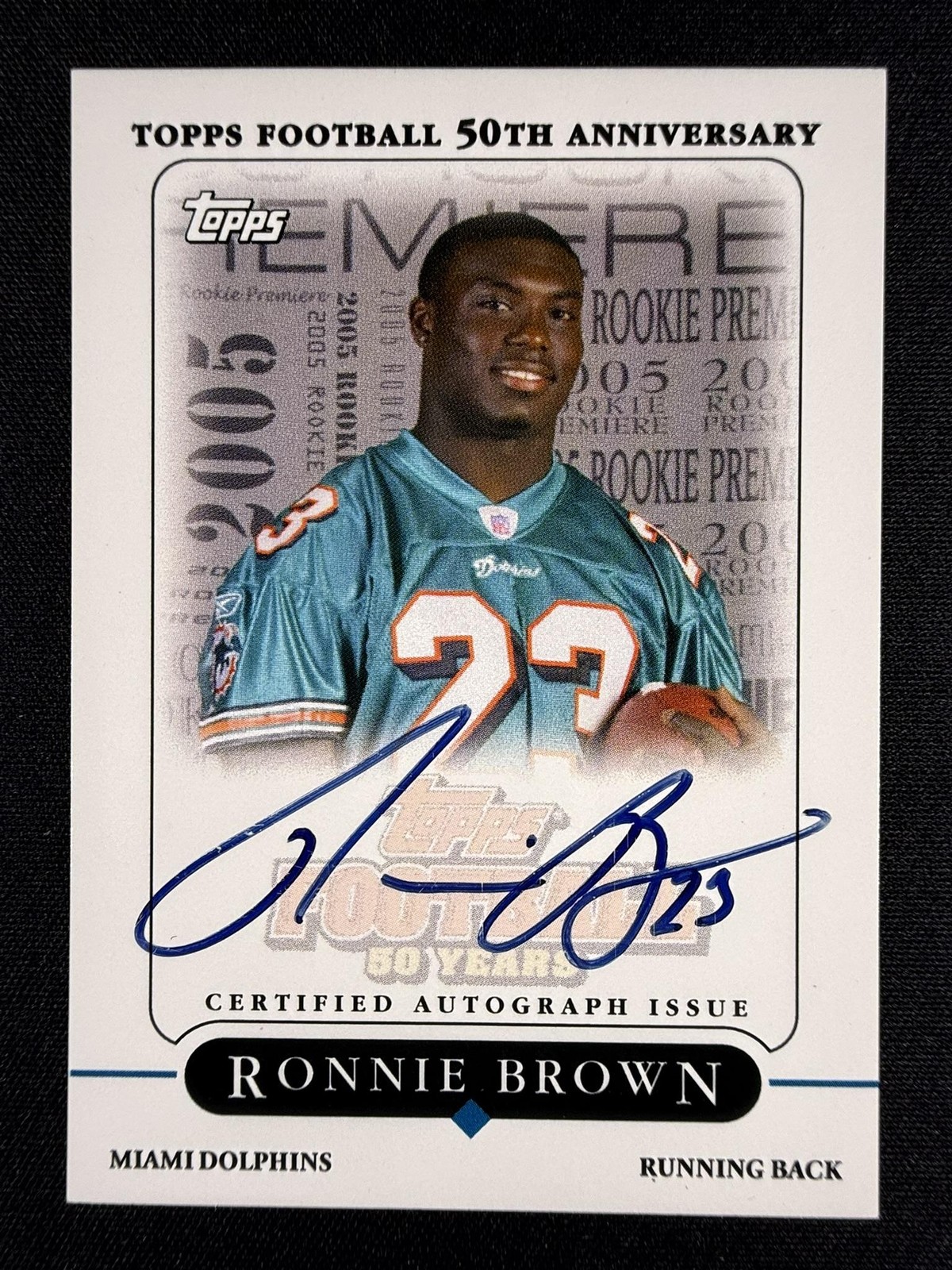 Ronnie Brown Topps Rookie Premiere Autograph #RPRB Rookie Premiere Autograph