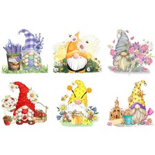 Gnome Cross Stitch Kits for Adults - 6 Pack Stamped Crossstitching Kits Prepr...