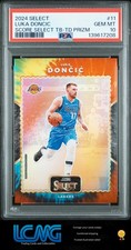 A3C 2024 Panini Select Score Select Throwback #11 Luka Doncic Tie Dye /25 PSA 10