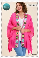 Open Front Kimono With Crochet Details