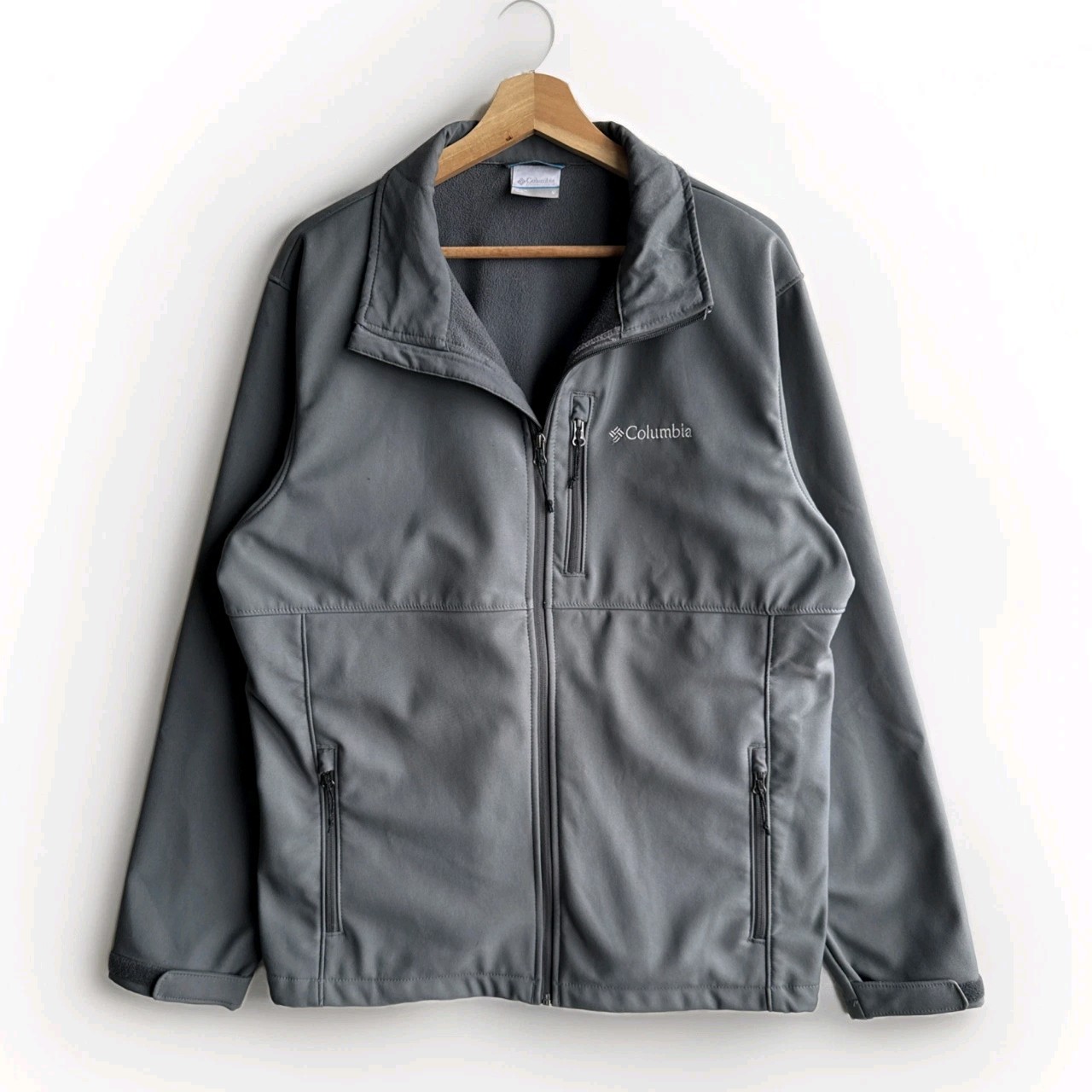 Columbia Jacket Full Zip Ascender Softshell Gray … - image 1