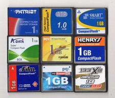 Lot Of 9x Misc. Brands 1GB CF Compact Flash Camera Memory Cards