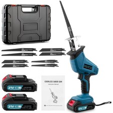 Cordless Electric Reciprocating Saw Garden 8 Blades Wood Cutting Pruning Saw UK