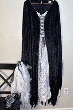 Fun World Bride of Darkness Adult XL 14 16 Dress Role Play Costume 3pc Veil Goth