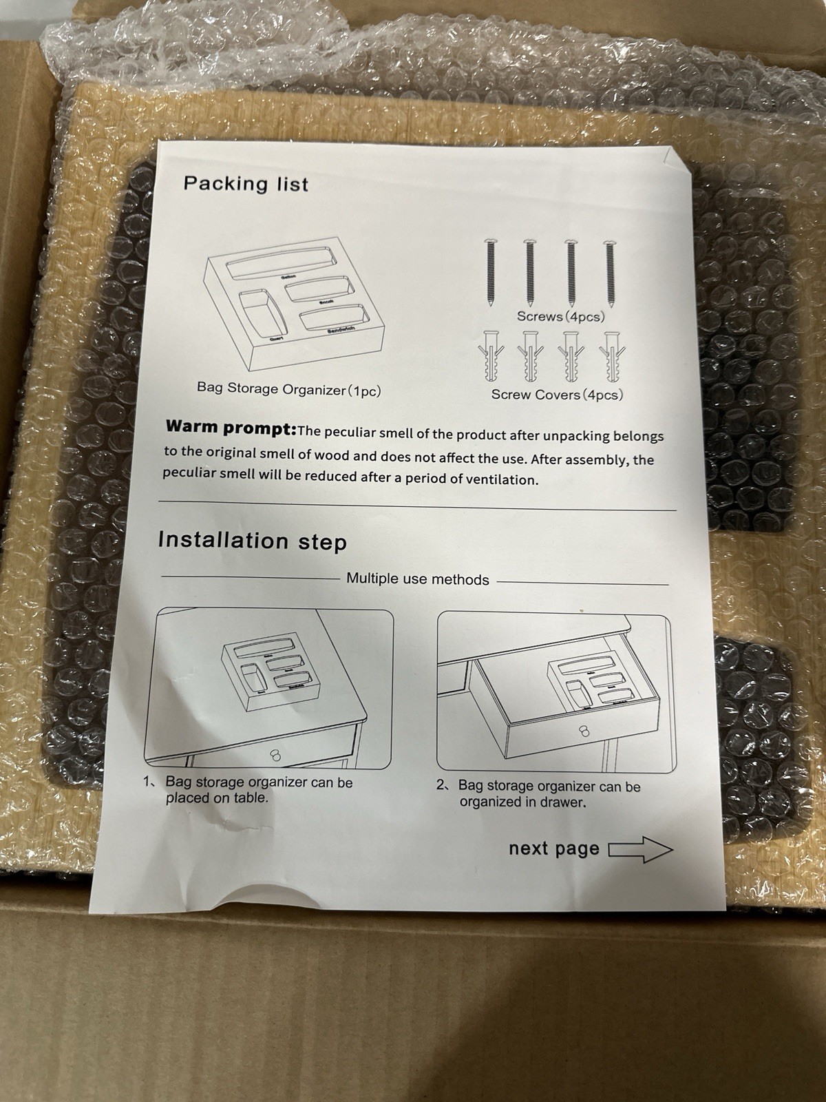 Bamboo Ziplock Bag Organizer for Kitchen Drawer High-Quality Food Storage