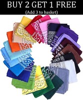 100% Cotton Paisley Bandana Scarf Headwrap Face Covering Unisex Over 50 Options
