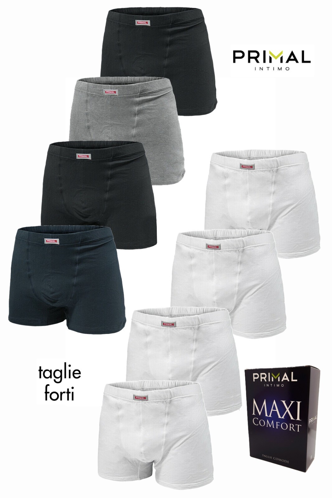 Set 4 Boxer Hombre Algodón Con Elastico Interno PRIMAL Maxi Confort 3211