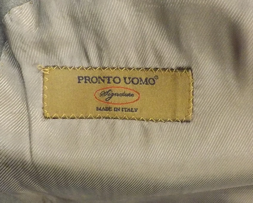 Pronto Uomo Signature Suit 48R 40x30 Gray Zignon 100% Wool Flat Pants Italy - Image 4 of 4