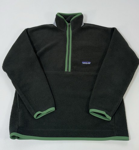 Patagonia Jacket Youth Large Green Synchilla Marsupial 1/2 Zip Pullover Fleece - Picture 2 of 8