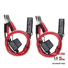 1.5FT 12V Battery Alligator Clip to SAE 2Pin Quick Disconnect Cable SAE 2 PACK