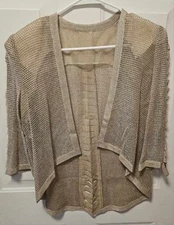 Damianou Women's Two-Piece  Gold Lace Crochet Fringed Tassel Art Deco Classic