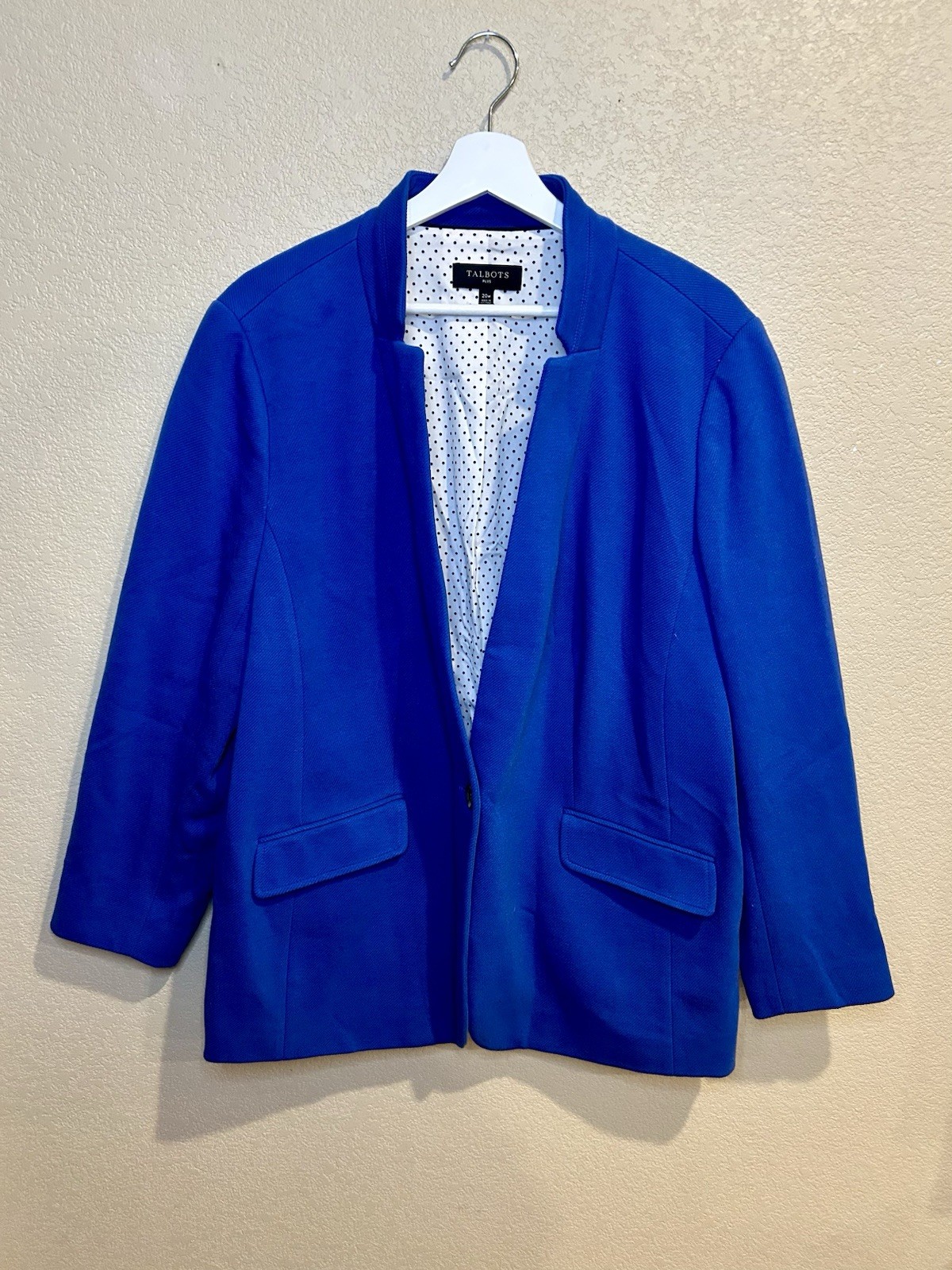 Talbots Plus Women's Blue Solid Mid-Length Blazer… - image 1