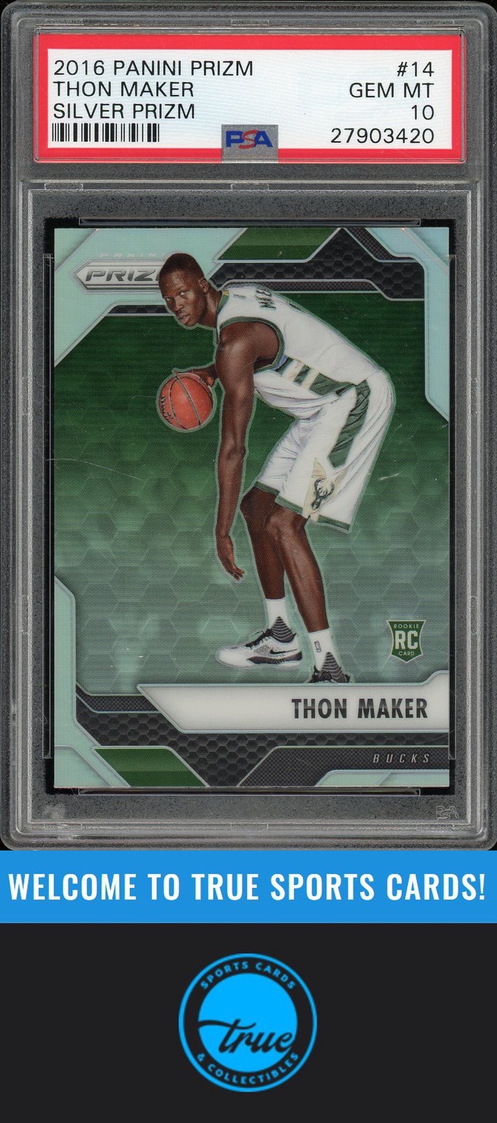 2016 Panini Prizm #14 Thon Maker Silver Prizm Rookie PSA 10 (3420)