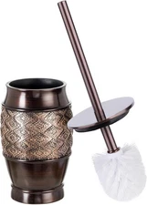 Creative Scents Dublin Brown Toilet Brush Set - Bowl Cleaner 