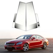 BASIKER Silver Door Pillar Trim Compatible with 2012-2016 Mercede.s Ben.z CLS...