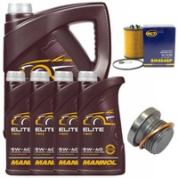 MotoröL Filter Set Mannol Elite 5W40 9 Liter + Schraube FüR BMW 7Er 760I Li E65