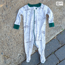 The Children's Place Zip-Up Footed Pajamas For Baby, Bear Graphic, 0-3mo