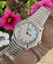 EBEL Classic Wave Ladies Watch w/ Diamond Bezel & Dial MOP 24mm ref. 9157114