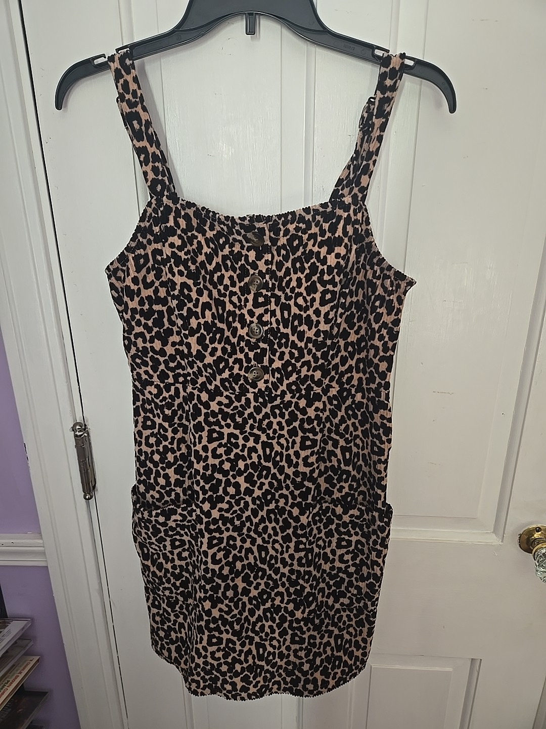 American Eagle Women's Size Small Corduroy Leopard Print Dress