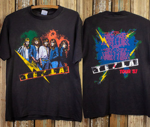 【80's Vintage】TESLA Tour 1987 USA製 Tシャツ Vintage Tesla Band Shirt - Tour '87-'88 - LARGE - Spring Ford Tag
