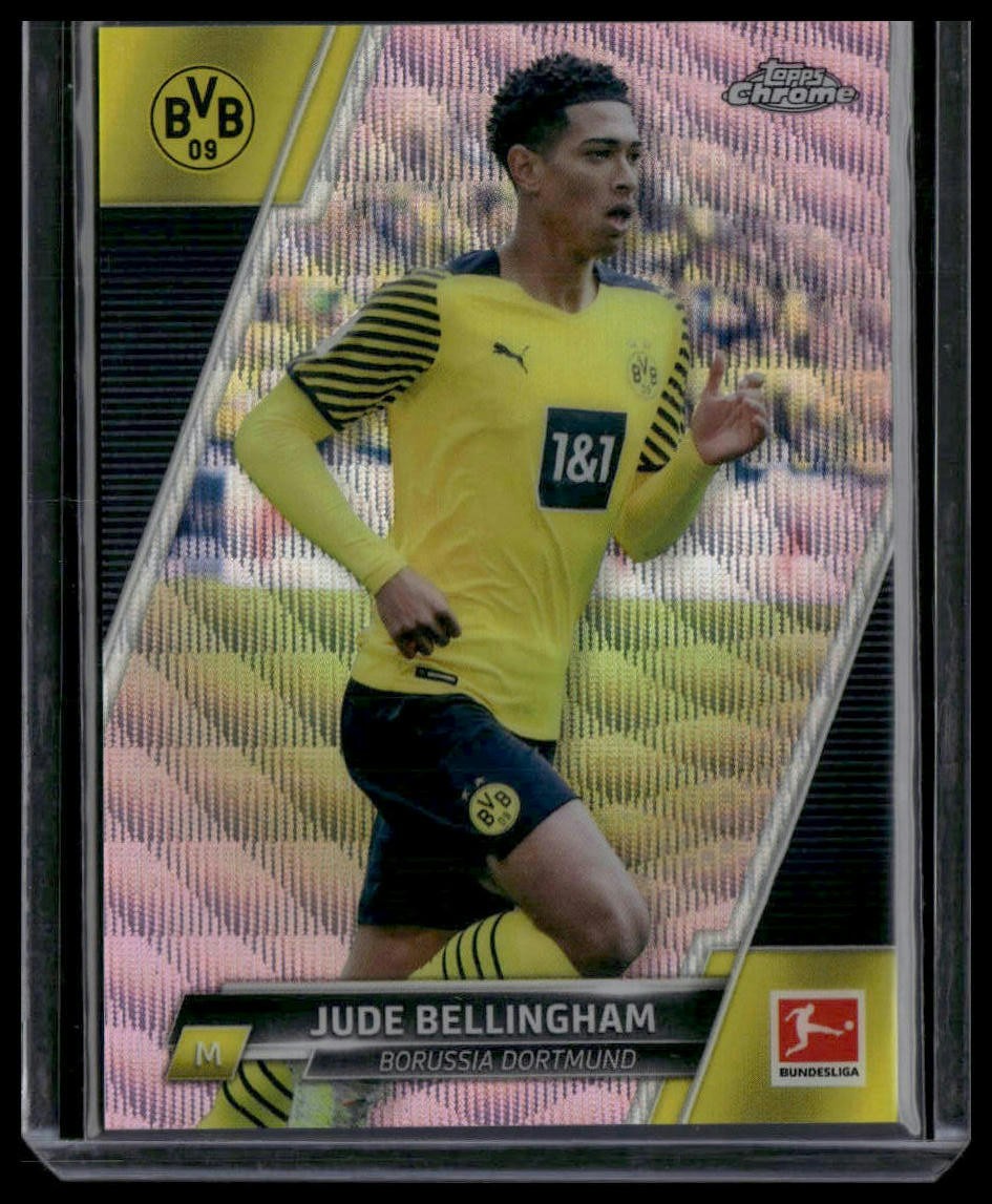 JUDE BELLINGHAM 2021-22 Topps Chrome Bundesliga Pink Wave Refractor #/75 view 1