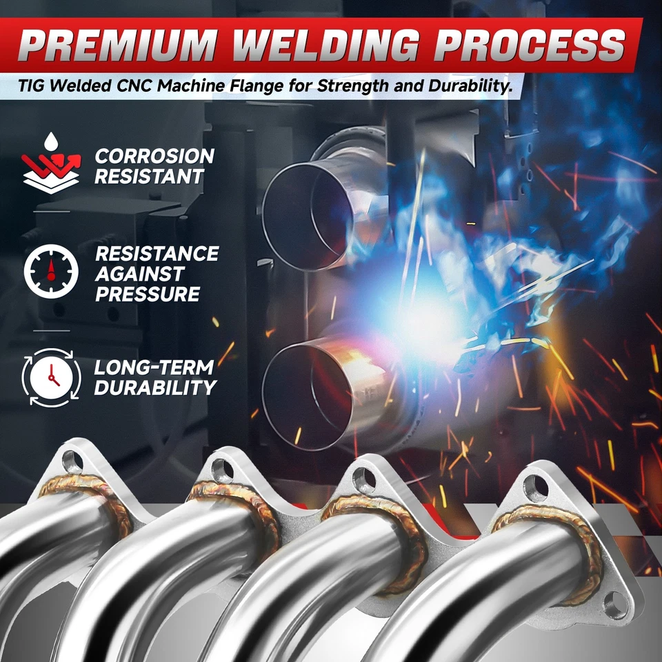 Colector de cabezal de escape de acero inoxidable para Honda Civic Si Integra 1994-2000 Foto 4 de 4