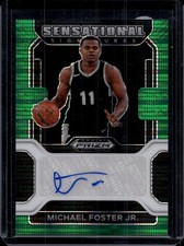 2022 Prizm Draft Michael Foster Jr. Signatures Green Pulsar #/25