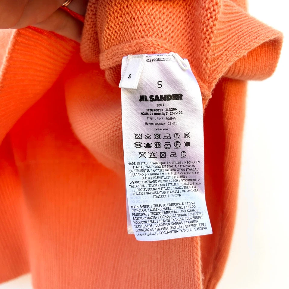 Suéter largo de gran tamaño Jil Sander cola caída pequeño rosa melocotón jersey cuello redondo Foto 4 de 4