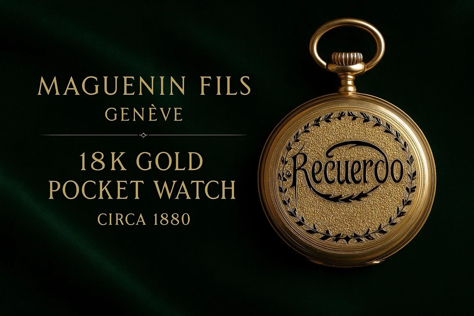 Antique 18K Gold Pocket Watch Maguenin Fils Genève Cylindre 10 Rubis Circa 1880 - Image 2 of 4