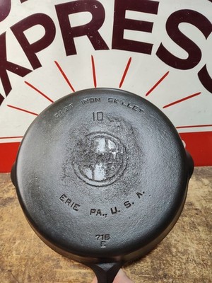 ''Fully Restored'' GRISWOLD #10 Cast Iron Skillet Pan Large Logo 12'' Seasoned 