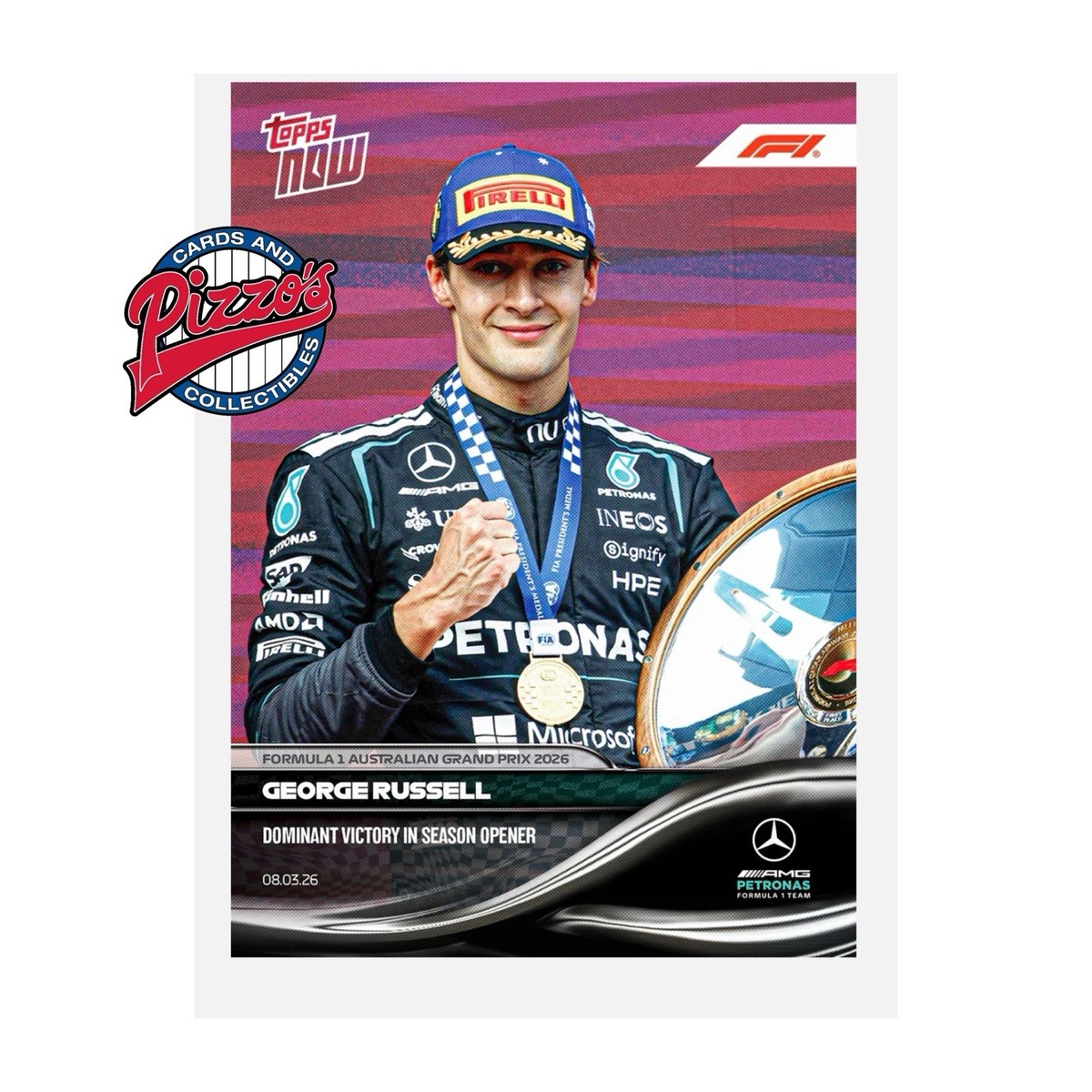 George Russell Wins Australian GP F1 2026 Formula 1 Topps NOW Card