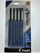 Pilot Precise V7 Fine Point 0.7 mm BLUE INK Pens Pack of 5 USA SHIPPING ONLY