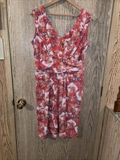 Simply Vera Vera Wang Dress Woman’s Medium Orange Floral 