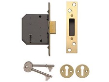 Yale Locks - PM552 5 Lever Mortice Deadlock 80mm 3in Polished Brass