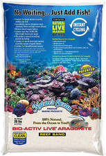 Nature's Ocean Bio-Activ Live Aragonite Saltwater Aquarium Sand, Natural White