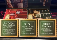 Bath and Body Works Coupon- Full Size Body Care, $10 Off $40, $8 Body Care Item
