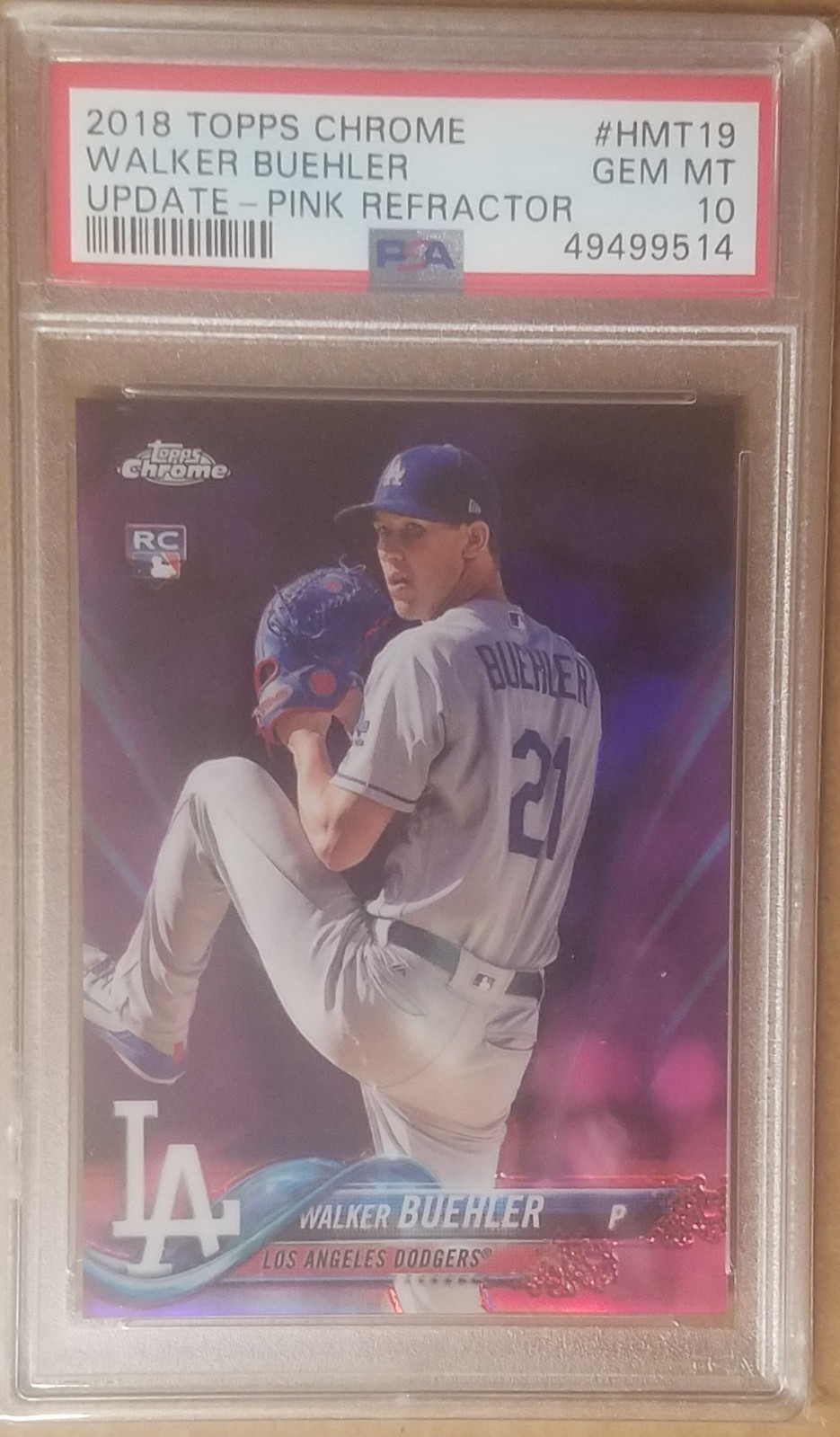 2018 Topps Chrome Update Walker Buehler Pink Refractor PSA 10 Qty