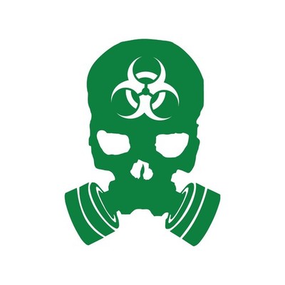 Scary Gas Mask Skull Vinyl decal laptop car toxic Biohazard gas