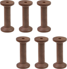 6 Pcs Small Wooden Empty Spools Vintage Thread Spools Yarn Spool Textile Bobbins