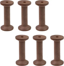 6 Pcs Small Wooden Empty Spools Vintage Thread Spools Yarn Spool Textile Bobbins
