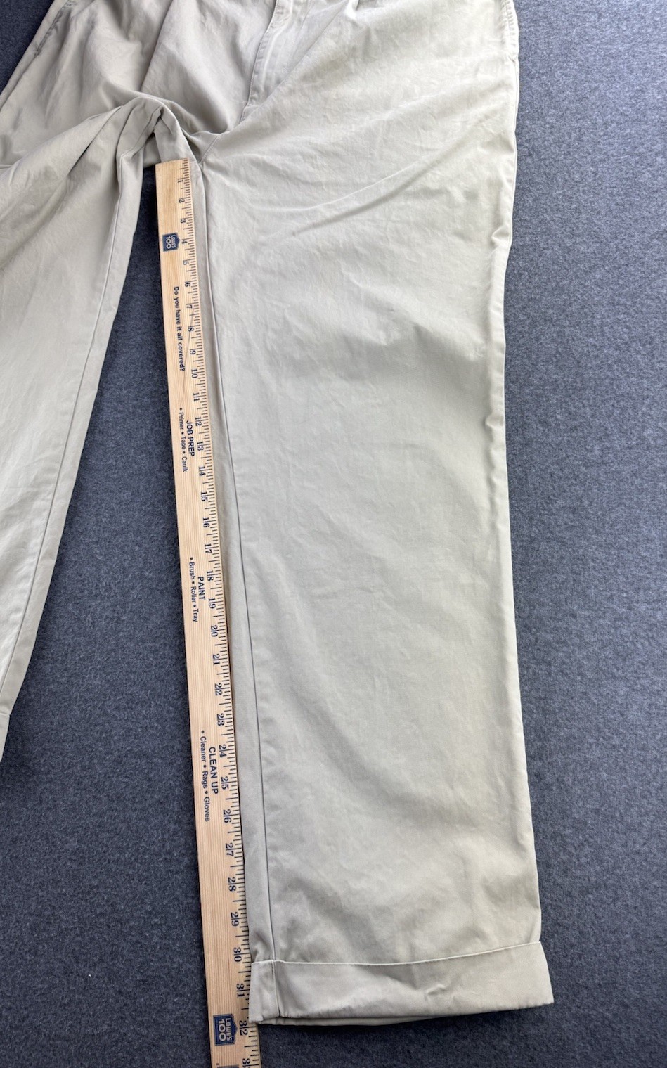 Polo Ralph Lauren Hammond Pants Mens Tag Sz 36X32 (34x32) Khaki Pleated Cuffed thumbnail 8