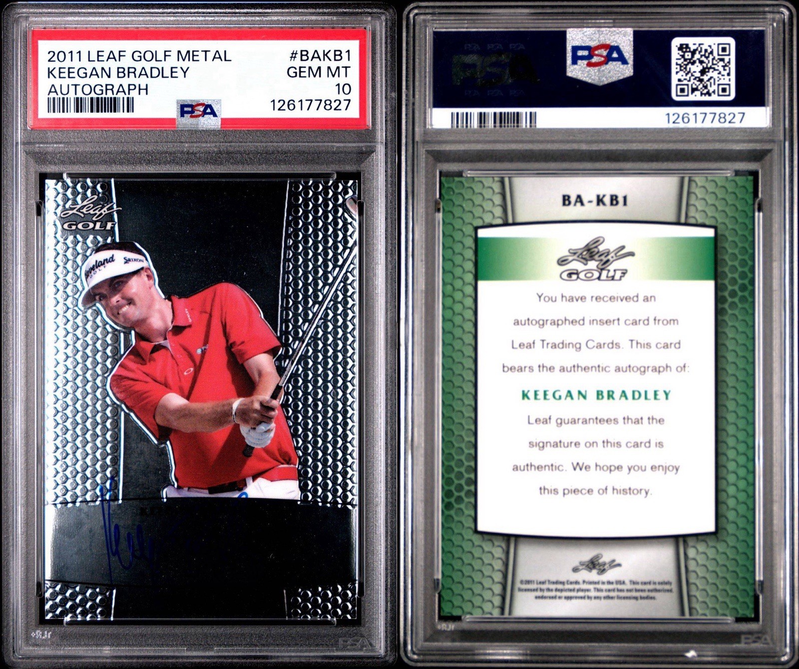 2011 KEEGAN BRADLEY ROOKIE AUTO PSA 10! Leaf Metal #BA-KB1 Signed RARE PGA MINT view 6