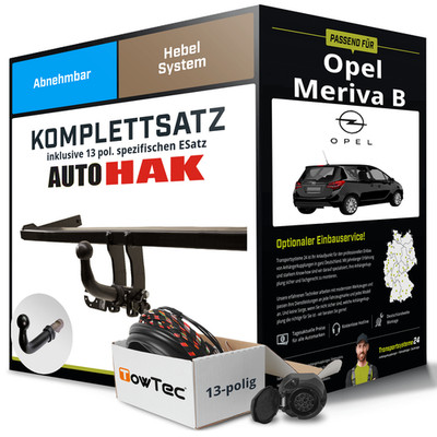 Anhängerkupplung abnehmbar für OPEL Meriva B +E-Satz Kit NEU AHK
