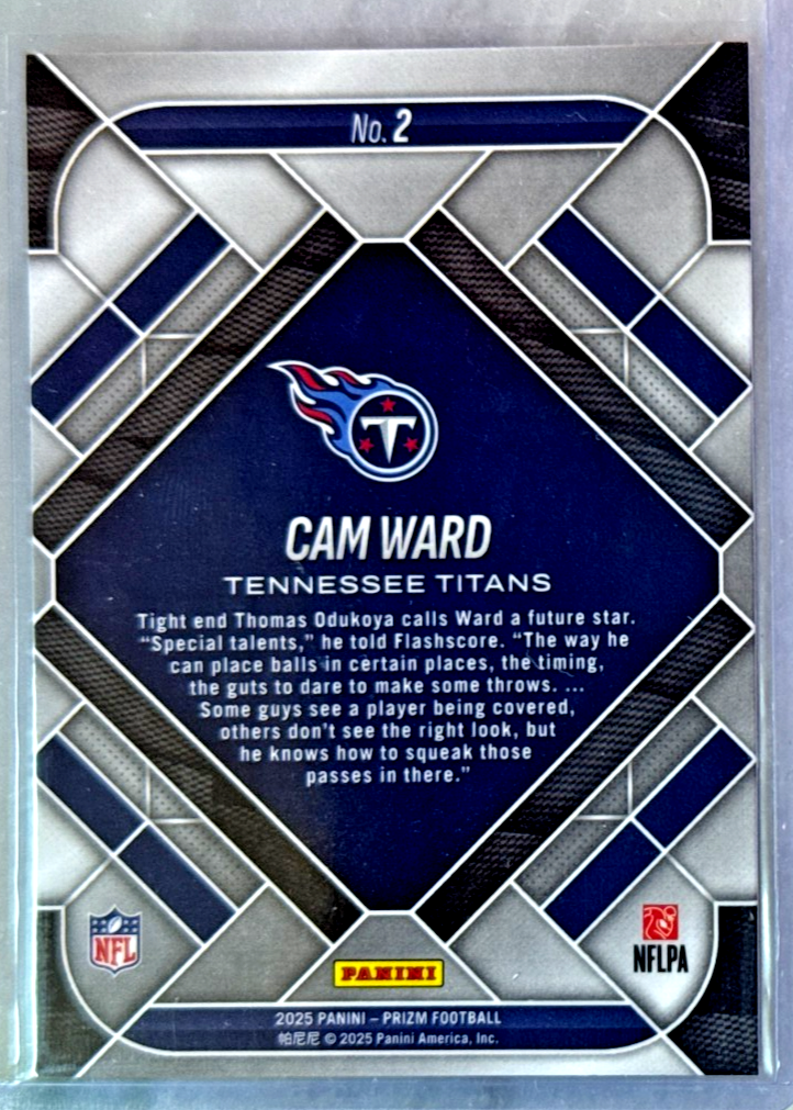 Cam Ward Rookie 2025 Panini Prizm Emergent Insert Rookie Card- #3