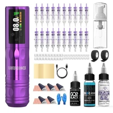 Wormhole Extreme Wireless Rotary Tattoo Pen and Kit - NEW - Purple