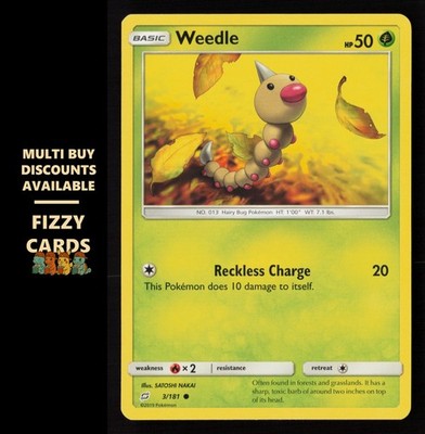 Pokemon Weedle (3) 3/181 Common SM - Team Up