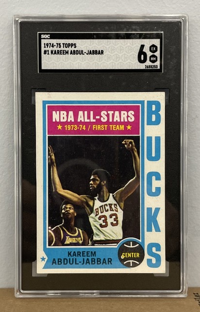 1974/75 Topps Kareem Abdul-Jabbar #1 SGC Ex Nm 6